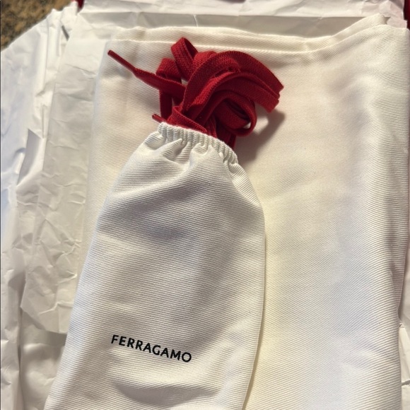 Salvatore Ferragamo Men's White and Red Sneakers - Picture 4 of 10